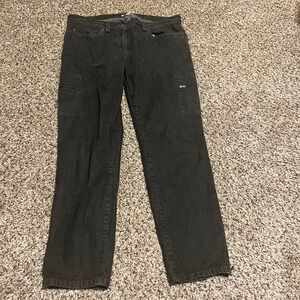 Eileen Fisher Cargo Pants Zipper Pockets Black‎ Denim Size 8